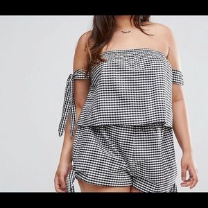 ASOS Fits 24/26 Bunny Tie Gingham top and shorts
